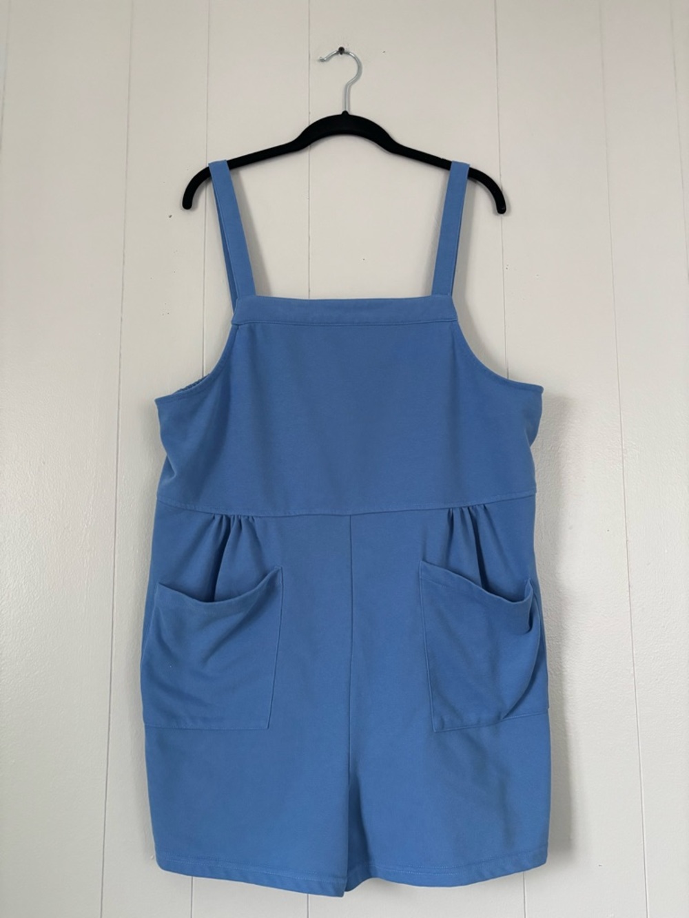 Heyson Blue Sleeveless Romper Shorts 1XL Casual Flowy Travel CottageCore